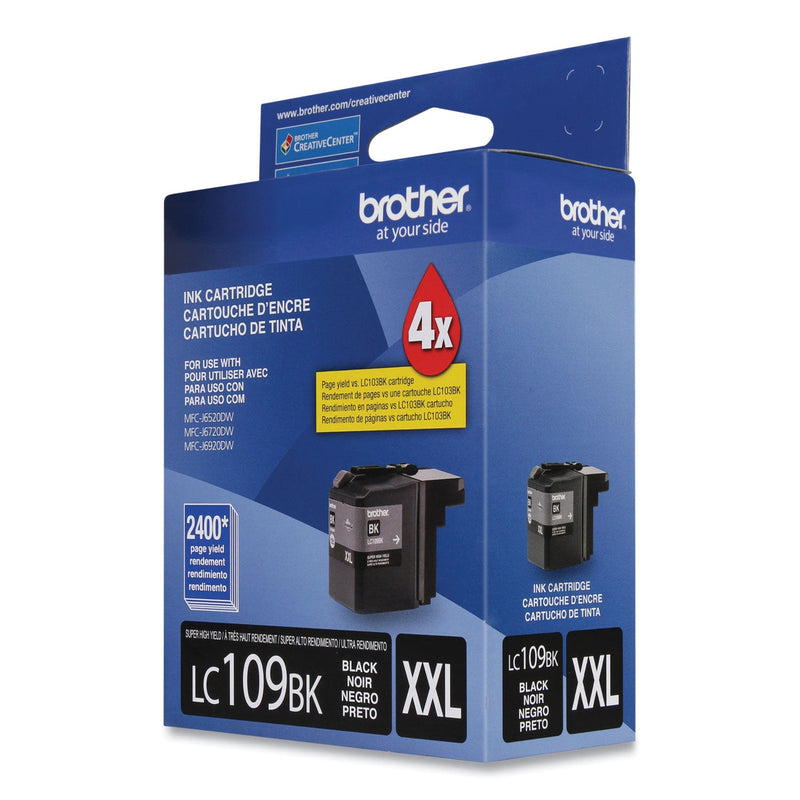 Brother LC109BK Innobella Super High-Yield Ink, 2400 Page-Yield, Black (BRTLC109BK)