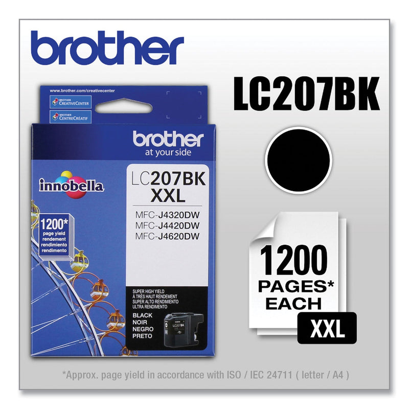 Brother LC207BK Innobella Super High-Yield Ink, 1200 Page-Yield, Black (BRTLC207BK)
