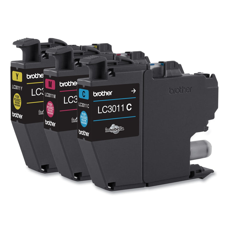 Brother LC3011 Ink, 200 Page-Yield, Cyan/Magenta/Yellow, 3/Pack (BRTLC30113PKS)