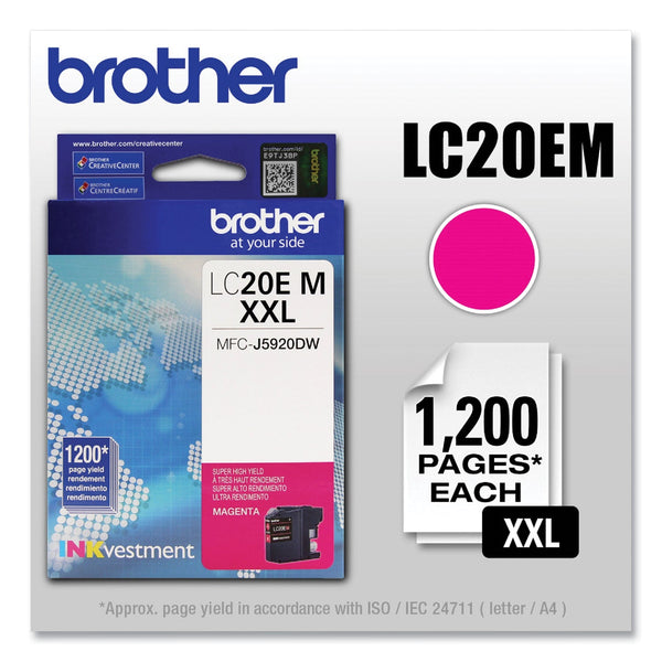 Brother LC20EM INKvestment Super High-Yield Ink, 1200 Page-Yield, Magenta (BRTLC20EM)
