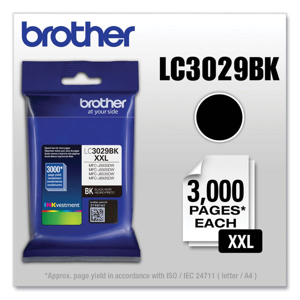 Brother LC3029BK INKvestment Super High-Yield Ink, 3000 Page-Yield, Black (BRTLC3029BK)