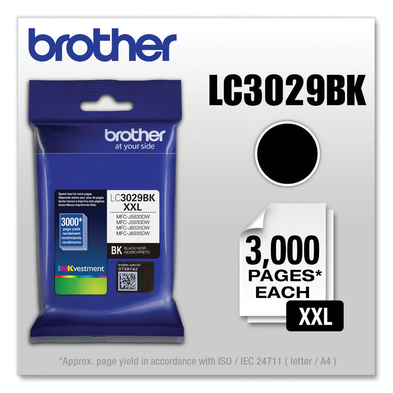 Brother LC3029BK INKvestment Super High-Yield Ink, 3000 Page-Yield, Black (BRTLC3029BK)