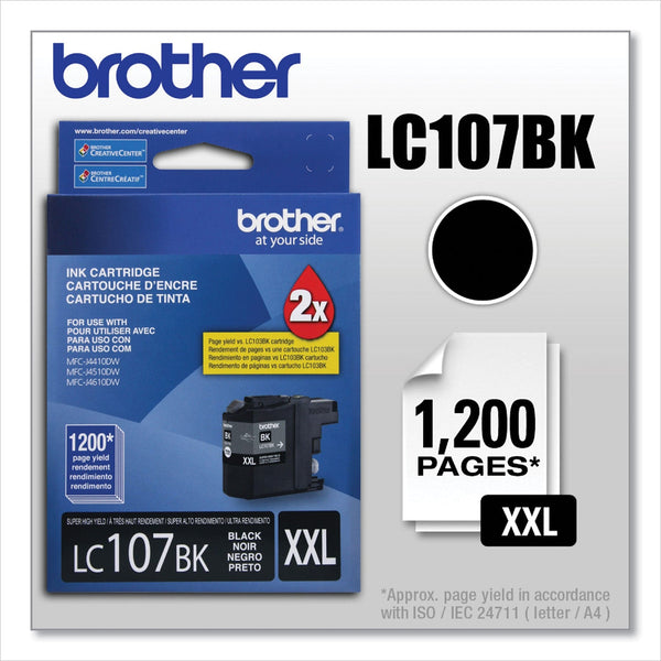 Brother LC107BK Innobella Super High-Yield Ink, 1200 Page-Yield, Black (BRTLC107BK)