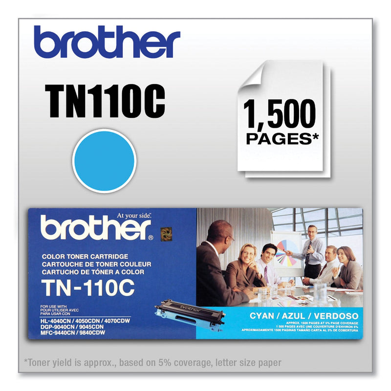 Brother TN110C Toner, 1500 Page-Yield, Cyan (BRTTN110C)