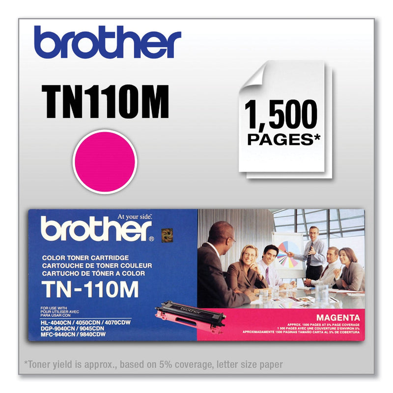 Brother TN110M Toner, 1500 Page-Yield, Magenta (BRTTN110M)