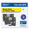 Brother TZe Standard Adhesive Laminated Labeling Tape, 0.47" x 26.2 ft, Black on Yellow, 2/Pack (BRTTZE6312PK)