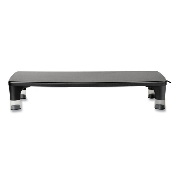3M™ Monitor Stand MS100B, 21.6 x 9.4 x 2.7 to 3.9, Black/Clear, Supports 33 lb (MMMMS100B)