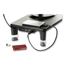 3M™ Monitor Stand MS100B, 21.6 x 9.4 x 2.7 to 3.9, Black/Clear, Supports 33 lb (MMMMS100B)