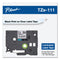 Brother TZe Standard Adhesive Laminated Labeling Tape, 0.23" x 26.2 ft, Black on Clear (BRTTZE111)