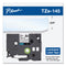 Brother TZe Standard Adhesive Laminated Labeling Tape, 0.7" x 26.2 ft, White on Clear (BRTTZE145)