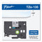 Brother TZe Standard Adhesive Laminated Labeling Tape, 0.47" x 26.2 ft, White on Clear (BRTTZE135)