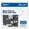 Brother TZe Standard Adhesive Laminated Labeling Tape, 0.94" x 26.2 ft, Black on Clear (BRTTZE151)