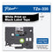 Brother TZe Standard Adhesive Laminated Labeling Tape, 0.47" x 26.2 ft, White on Black (BRTTZE335)