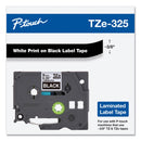 Brother TZe Standard Adhesive Laminated Labeling Tape, 0.35" x 26.2 ft, White on Black (BRTTZE325)