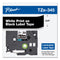 Brother TZe Standard Adhesive Laminated Labeling Tape, 0.7" x 26.2 ft, White on Black (BRTTZE345)