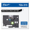 Brother TZe Standard Adhesive Laminated Labeling Tape, 0.23" x 26.2 ft, White on Black (BRTTZE315)