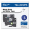 Brother TZe Standard Adhesive Laminated Labeling Tapes, 0.47" x 26.2 ft, Black on White, 2/Pack (BRTTZE2312PK)
