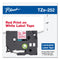 Brother TZe Standard Adhesive Laminated Labeling Tape, 0.94" x 26.2 ft, Red on White (BRTTZE252)