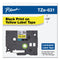 Brother TZe Standard Adhesive Laminated Labeling Tape, 0.47" x 26.2 ft, Black on Yellow (BRTTZE631)