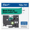 Brother TZe Standard Adhesive Laminated Labeling Tape, 0.7" x 26.2 ft, Black on Green (BRTTZE741)