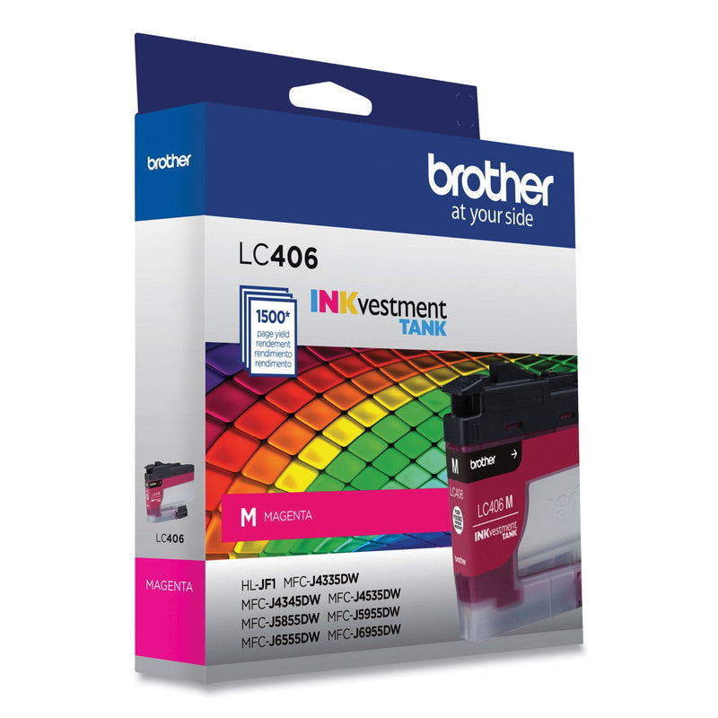 Brother LC406MS INKvestment Ink, 1,500 Page-Yield, Magenta (BRTLC406MS)