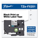 Brother TZe Flexible Tape Cartridge for P-Touch Labelers, 0.94" x 26.2 ft, Black on White (BRTTZEFX251)