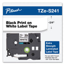 Brother TZe Extra-Strength Adhesive Laminated Labeling Tape, 0.7" x 26.2 ft, Black on White (BRTTZES241)