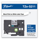 Brother TZe Extra-Strength Adhesive Laminated Labeling Tape, 0.23" x 26.2 ft, Black on White (BRTTZES211)