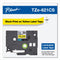 Brother TZe Laminated Removable Label Tapes, 0.35" x 26.2 ft, Black on Yellow (BRTTZE621CS)