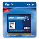 Brother TZe Laminated Removable Label Tapes, 0.47" x 26.2 ft, White on Blue (BRTTZE535CS)