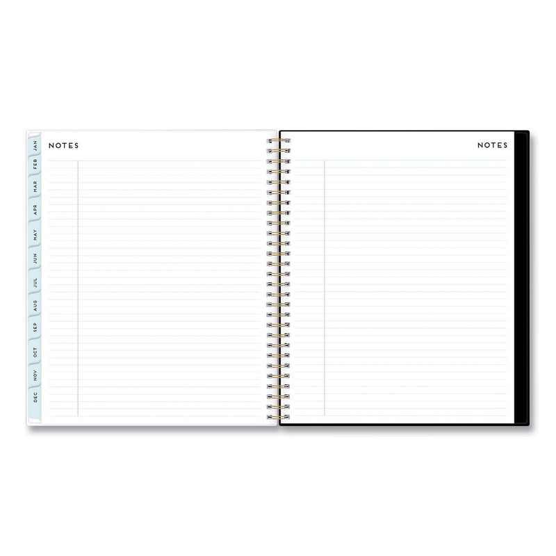 Blue Sky® Baccara Dark Monthly Planner, Floral Artwork, 10 x 8, Gray/Black/Gold Cover, 12-Month (Jan to Dec): 2025 (BLS110216)