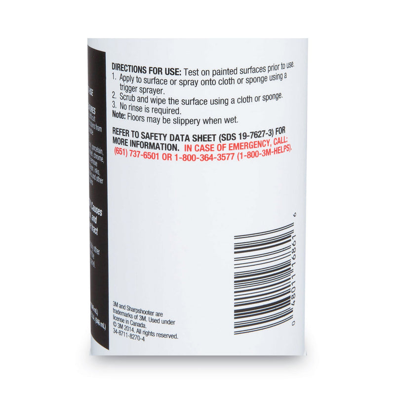 3M™ Sharpshooter Extra Strength No-Rinse Mark Remover, 1 qt Spray Bottle, 12/Carton (16861-3M)