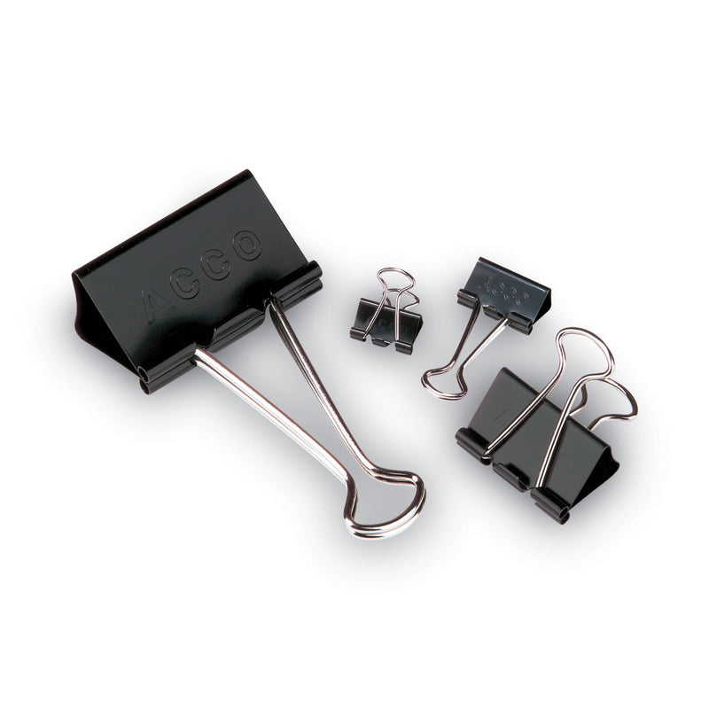 ACCO Binder Clips, Large, Black/Silver, Dozen (ACC72100)
