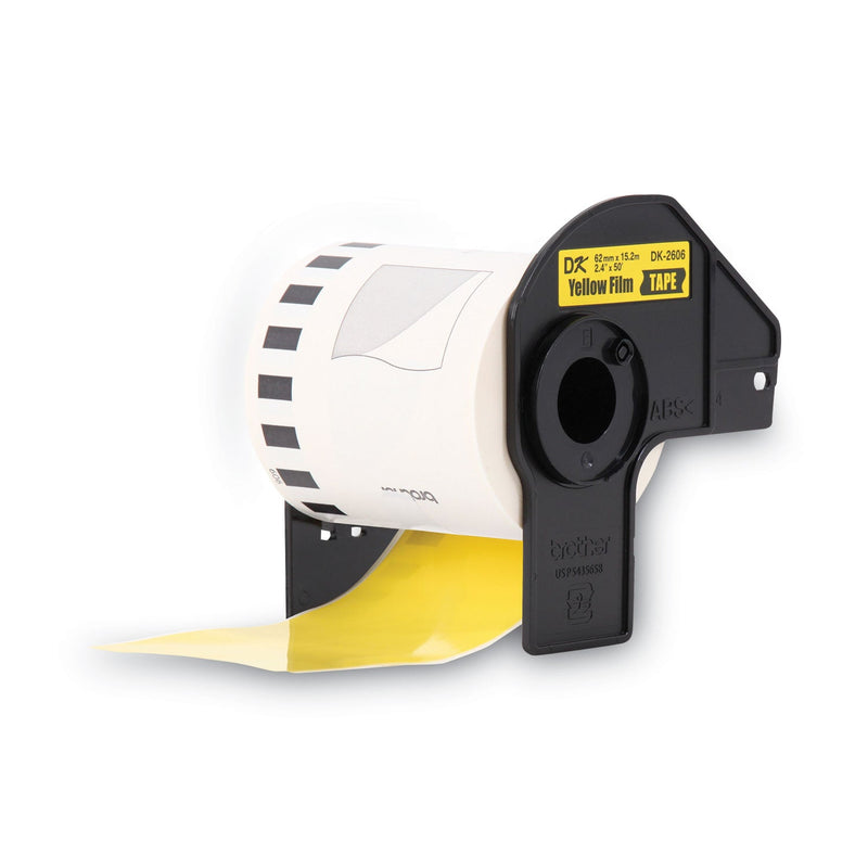 Brother Continuous Film Label Tape, 2.4" x 50 ft Roll, Yellow (BRTDK2606)
