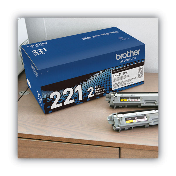 Brother TN2212PK Toner, 2500 Page-Yield, Black, 2/Pack (BRTTN2212PK)