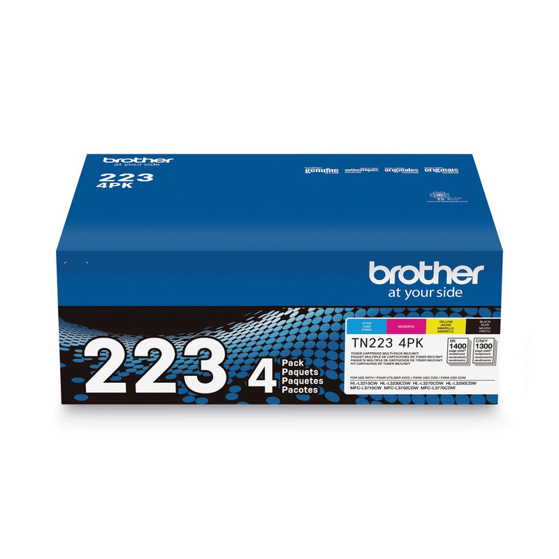Brother TN2234PK Toner, 1,400/1,300 Page-Yield, Black/Cyan/Magenta/Yellow (BRTTN2234PK)