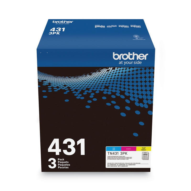 Brother TN4313PK Toner, 1,800 Page-Yield, Cyan/Magenta/Yellow (BRTTN4313PK)