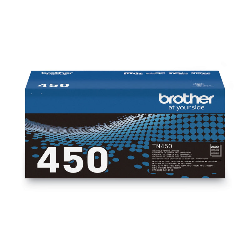 Brother TN450 High-Yield Toner, 2600 Page-Yield, Black (BRTTN450)