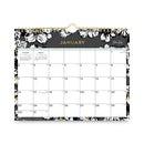 Blue Sky® Baccara Dark Wall Calendar, Floral Artwork, 11 x 8.75, White/Black/Gold Sheets, 12-Month (Jan to Dec): 2025 (BLS116052)