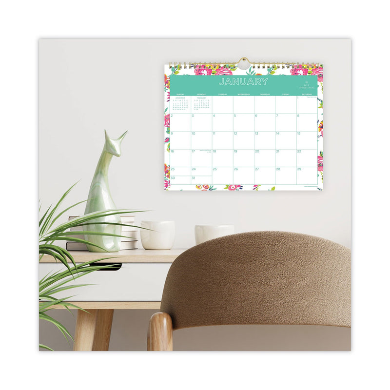Blue Sky® Day Designer Peyton Wall Calendar, Floral Artwork, 11 x 8.75, White/Multicolor Sheets, 12-Month (Jan to Dec): 2025 (BLS103629)