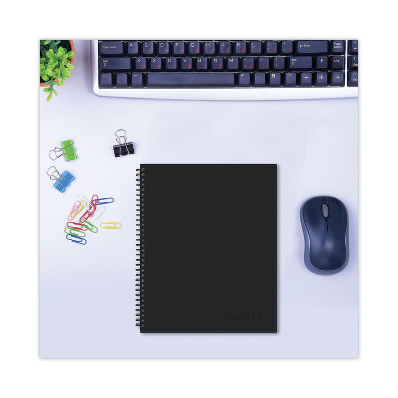 Blue Sky® Aligned Business Notebook, 1-Subject, Meeting-Minutes/Notes Format with Narrow Rule, Black Cover, (78) 11 x 8.5 Sheets (BLS121454)