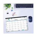 Blue Sky® Lindley Desk Pad, Floral Artwork, 17 x 11, White/Blue/Green Sheets, Black Binding, Clear Corners, 12-Month (Jan to Dec): 2025 (BLS100024)