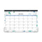 Blue Sky® Lindley Desk Pad, Floral Artwork, 17 x 11, White/Blue/Green Sheets, Black Binding, Clear Corners, 12-Month (Jan to Dec): 2025 (BLS100024)