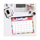 Blue Sky® Mahalo Academic Desk Pad, Floral Artwork, 22 x 17, Black Binding, Clear Corners, 12-Month (July to June): 2024 to 2025 (BLS100157)