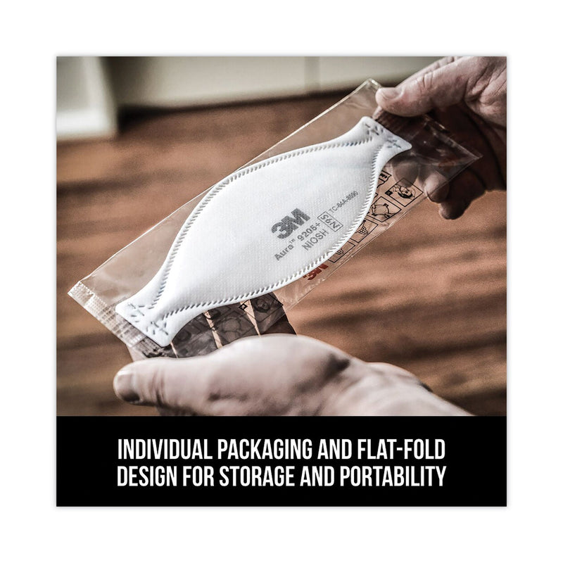 3M™ Aura Particulate Respirator 9205+, N95, One Size Fits All, 20/Pack (MMM9205PH20DC)