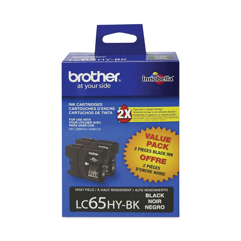 Brother LC652PKS Innobella High-Yield Ink, 900 Page-Yield, Black, 2/PK (BRTLC652PK)