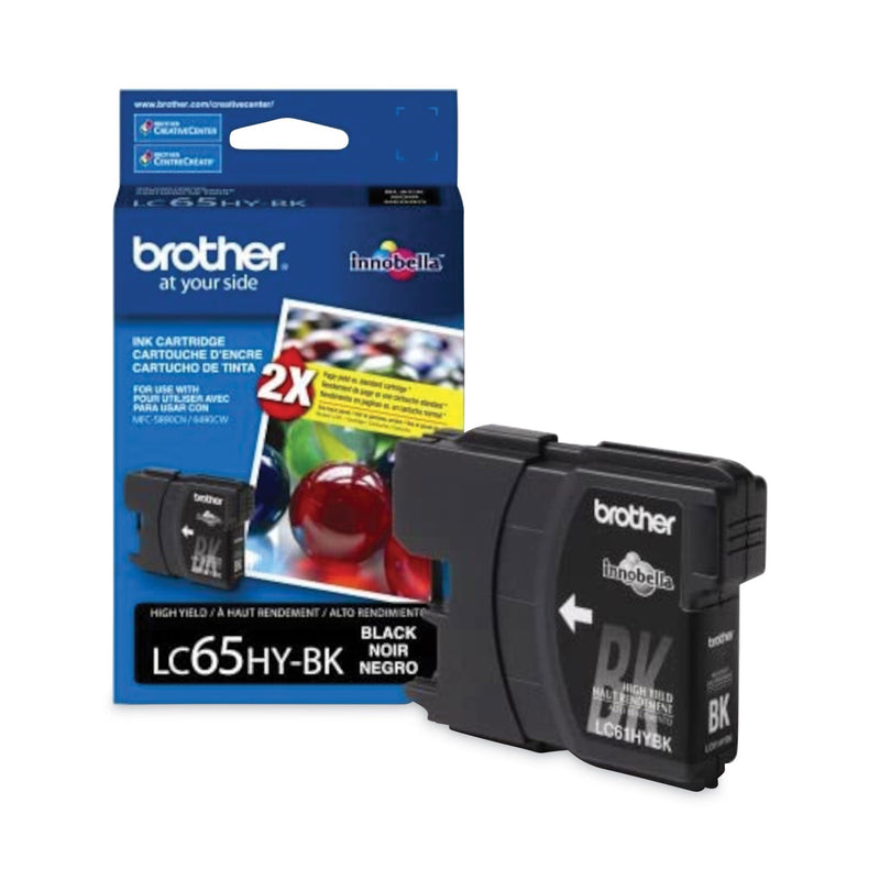 Brother LC65HYBK Innobella High-Yield Ink, 900 Page-Yield, Black (BRTLC65HYBK)