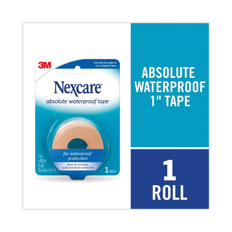 3M Nexcare™ Absolute Waterproof First Aid Tape, Foam, 1" x 180" (MMM731)