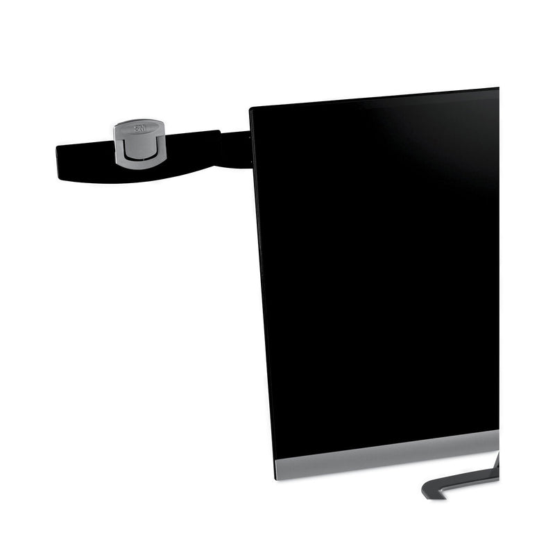 3M™ Swing Arm Copyholder, Adhesive Monitor Mount, 30 Sheet Capacity, Plastic, Black/Silver Clip (MMMDH240MB)