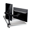 3M™ Dual Monitor Mount, For 27" Monitors, 360 Degree Rotation, +45 Degree/-45 Degree Tilt, 90 Degree Pan, Black, Supports 20 lb (MMMMM200B)